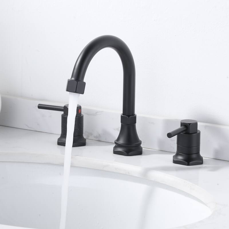 WOWOW Hex 8 in. Widespread Double Handle Bathroom Faucet