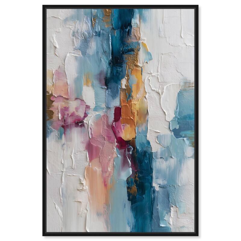 Petal Pink and Ocean Blue II Canvas by Art Remedy - Black - 36" x 54"