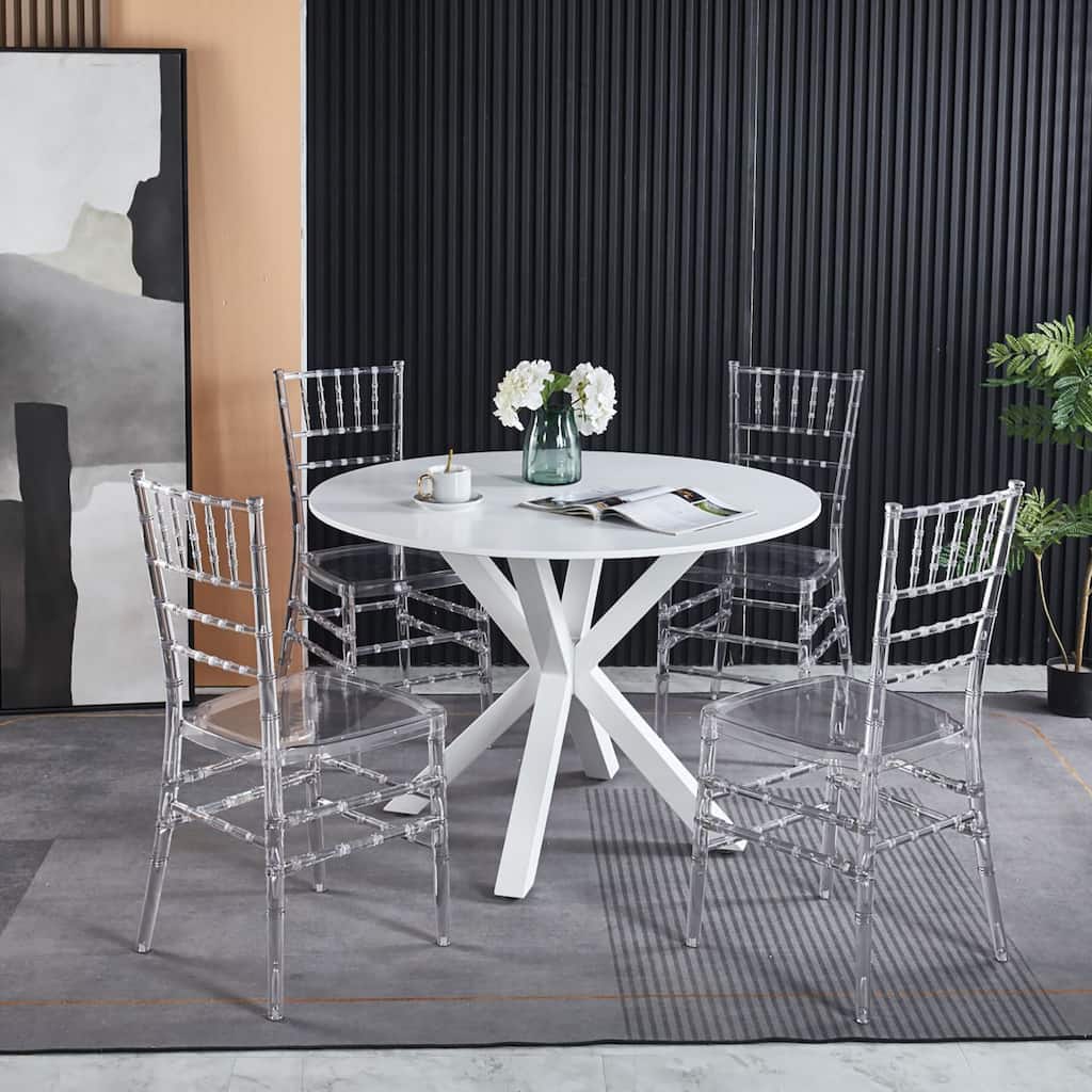 Transparent Plastic Parsons chair Set of 4