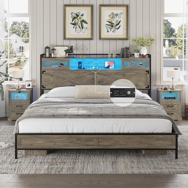 Small double bed with sliding door storage discount