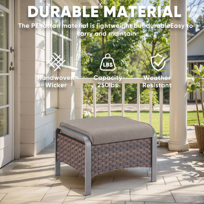 Outdoor Sofa with 2 Swivel Chairs, 2 Patio Chairs and 2 Ottomans