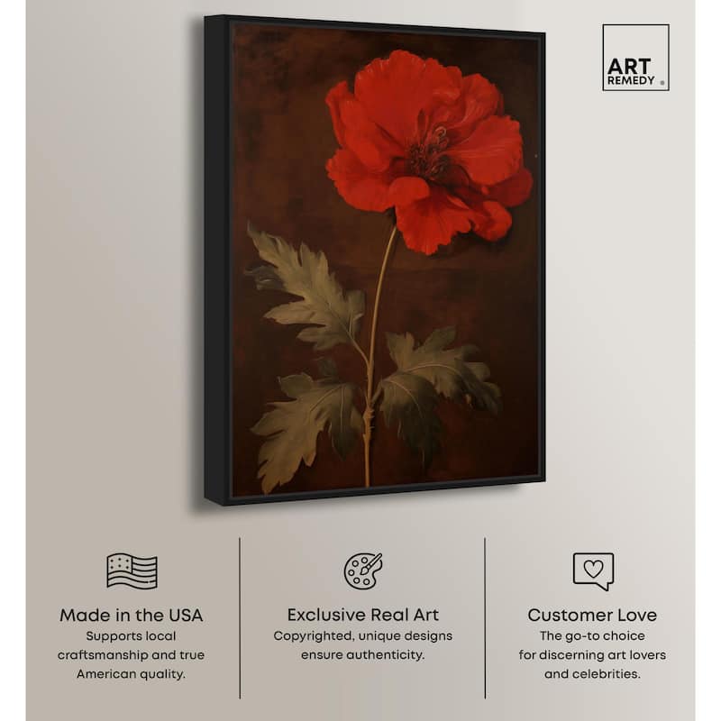 Flourish in Red I Canvas by Art Remedy