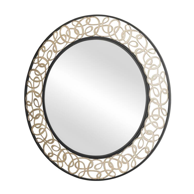Varaluz Scribble 33-in Wall Mirror - Matte Black/Artifact