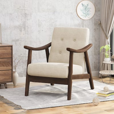 Solid Wood Tufted Armchair