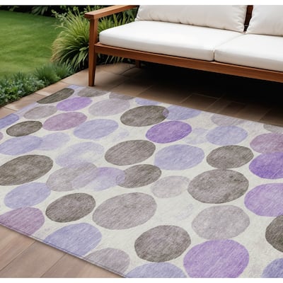 HomeRoots Geometric Transitional Rectangle Outdoor Rug