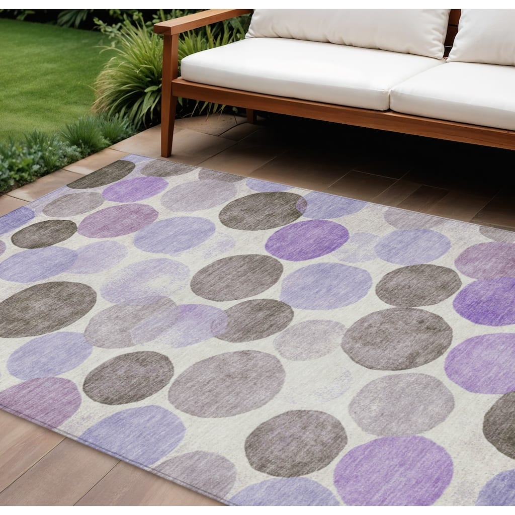 HomeRoots Geometric Transitional Rectangle Outdoor Rug