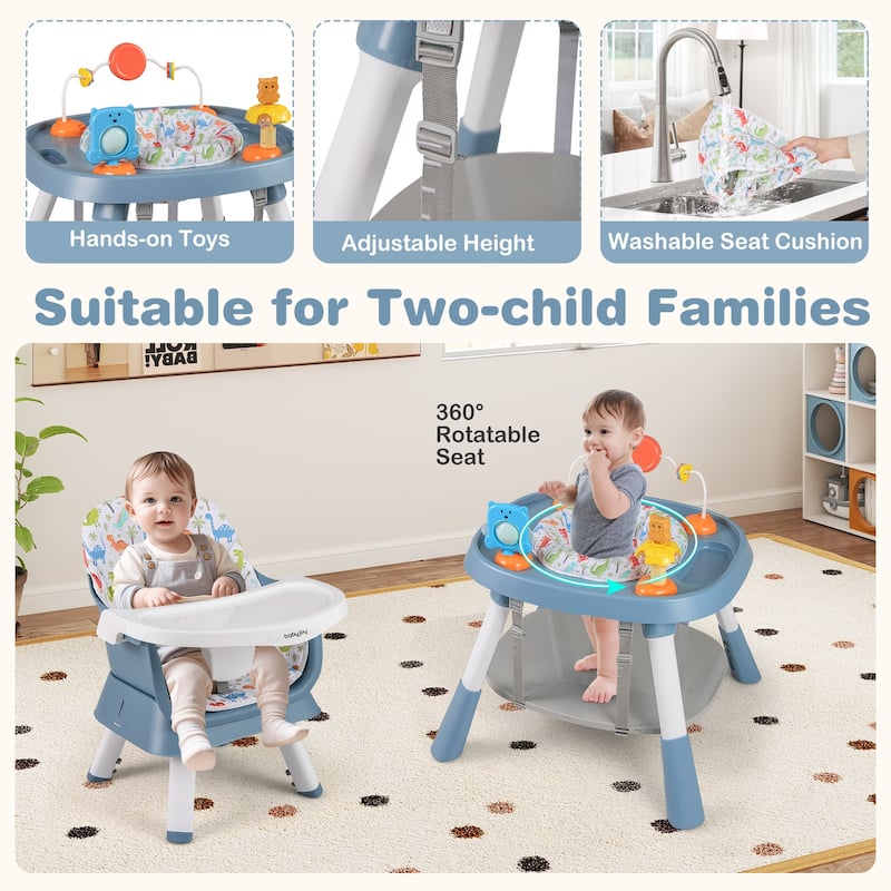 Gymax 16-in-1 Baby High Chair w/ Activity Center Booster Seat Building