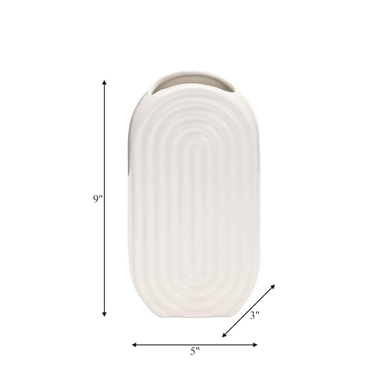 Sagebrook Home Elegant Ceramic Vase, Contemporary Design for Modern Decor