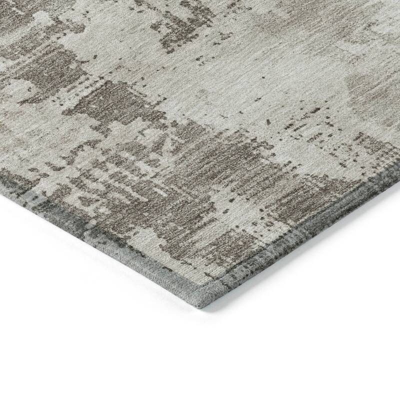Machine Washable Indoor/ Outdoor Abstract Modern Chantille Rug