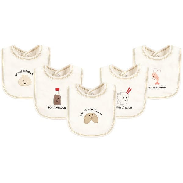 slide 1 of 1, Touched by Nature Unisex Baby Organic Cotton Bibs, Fortune Cookie, One Size - Fortune Cookie - One Size One Size - Fortune Cookie