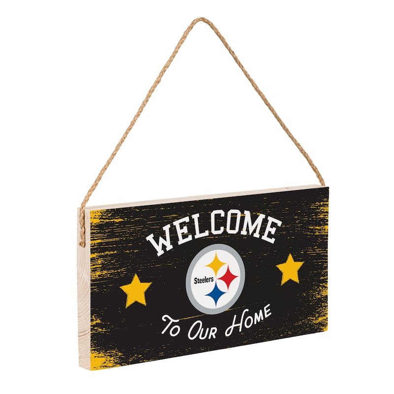 Pittsburgh Steelers Wooden Door Decor Wall Sign - Multi-Color
