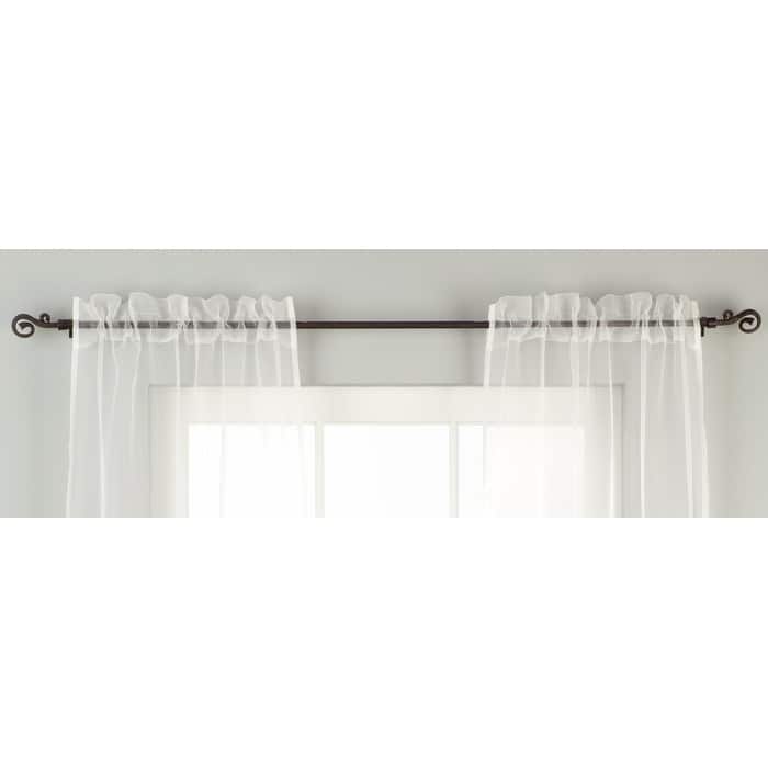 White - Rod Pocket Sheer Tissue Curtain Panel Drape - Piece