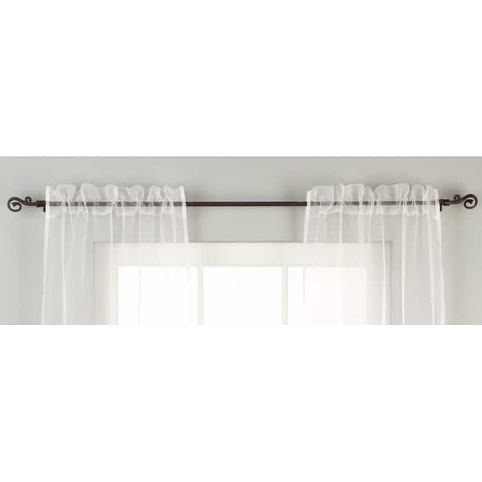 White - Rod Pocket Sheer Tissue Curtain Panel Drape - Piece - Bed Bath ...