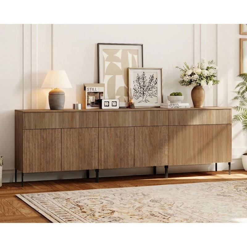 Modern Wood 31.5" Dresser With Reeded Design, Minimalist Dresser Organizer Storage
