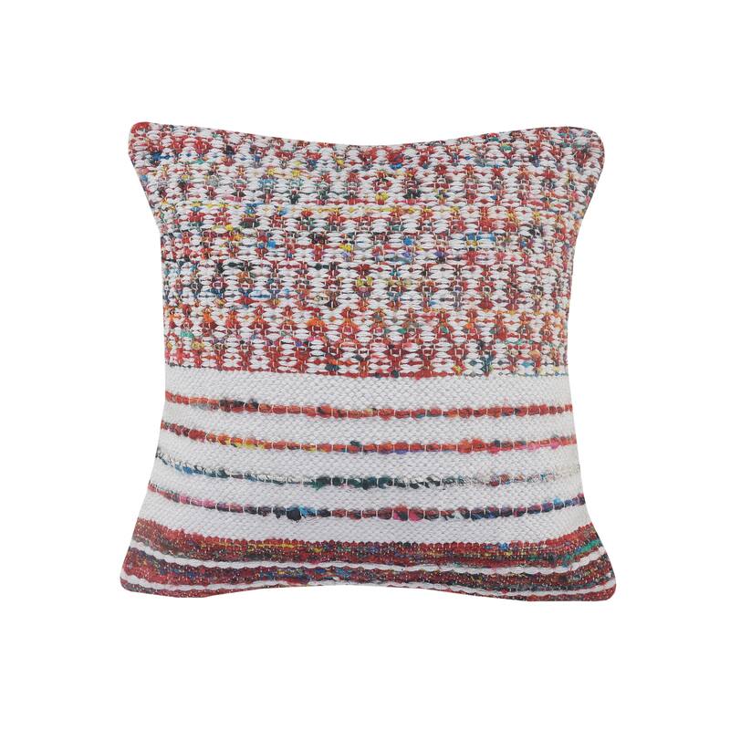 Sevita Colorful Chindi Geometric Patterned Throw Pillow