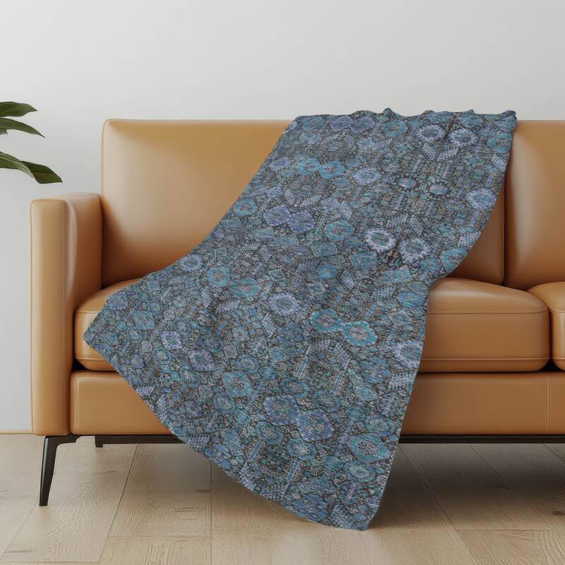 Premium Machine Washable Boho Moroccan Sherpa Throw Blanket