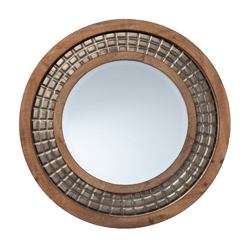 SEI Furniture Aamodt Industrial Natural Wood Mirror