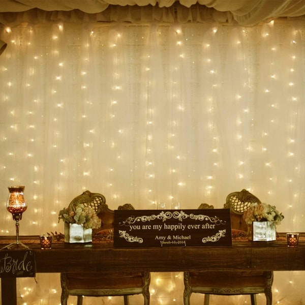 600 LEDs Window Curtain String Lights, RF Controller, 8 Lighting Modes, Warm White. Opens flyout.
