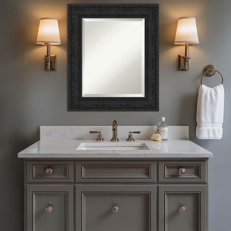 Luxe Beveled Framed Bathroom Vanity Wall Mirror