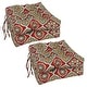 preview thumbnail 26 of 37, 16-inch Square Tufted Indoor/Outdoor Chair Cushions (Set of 4) - 16" Adonis Jewel
