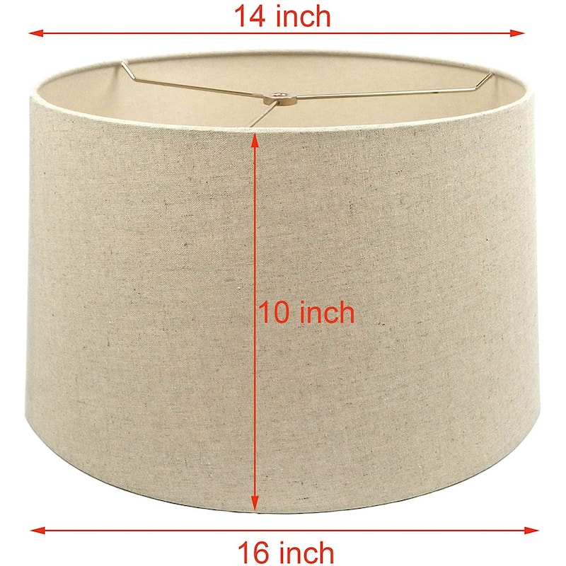 Mestar Hardback Drum Lampshade (Spider) - 14x16x10 - Oatmeal