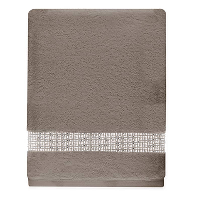 Sparkles Home Stripe Rhinestone Bath Towel - Taupe
