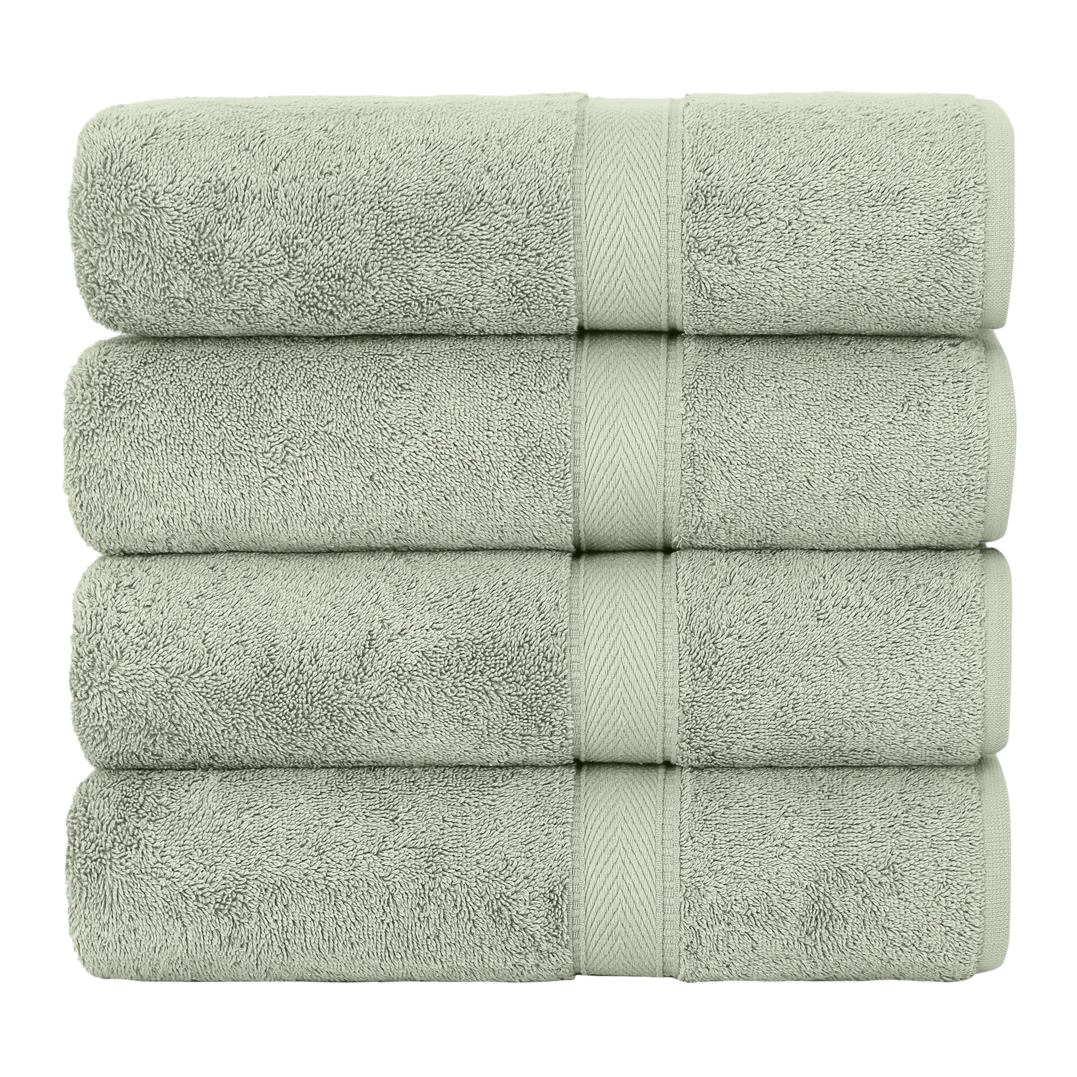  Bare Cotton Luxury Hotel and Spa Bath Towels, Striped, White,  Set of 4 : Home & Kitchen