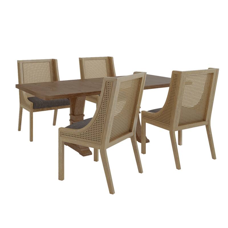 Christopher Knight Home - Erin Expandable Elegant Comfort Dining Set - CHARCOAL+5-PCS SET