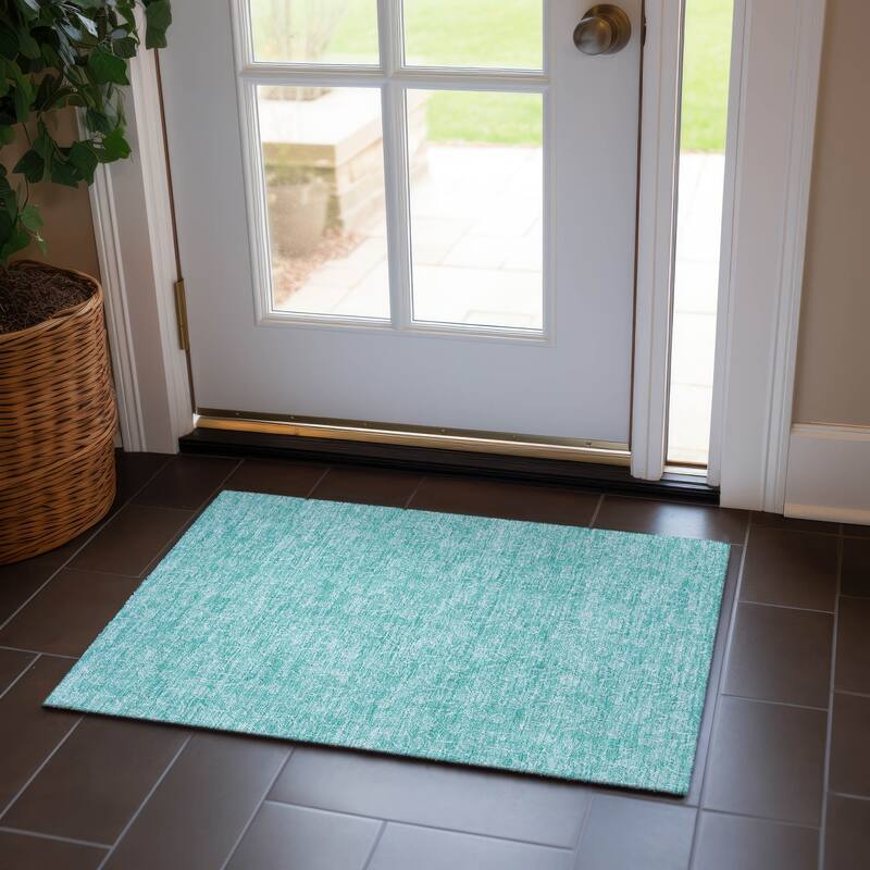 Machine Washable Indoor/ Outdoor Chantille Modern Floral Impressions Rug