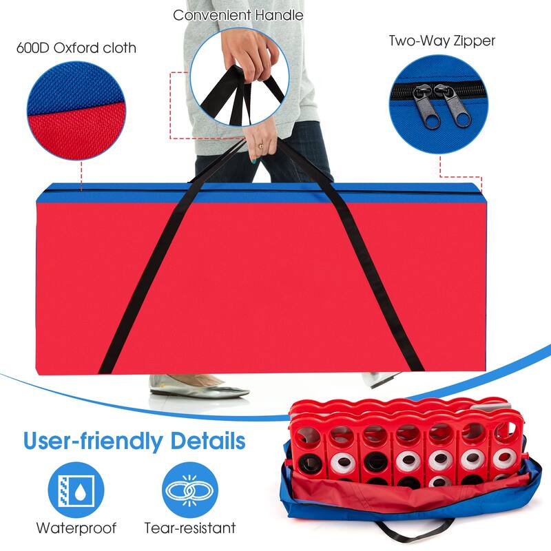 Portable Storage Bag for Jumbo 4 in a Row Connect Game with Shoulder Strap and Zipper - 33" x 9" x 14" (L x W x H)