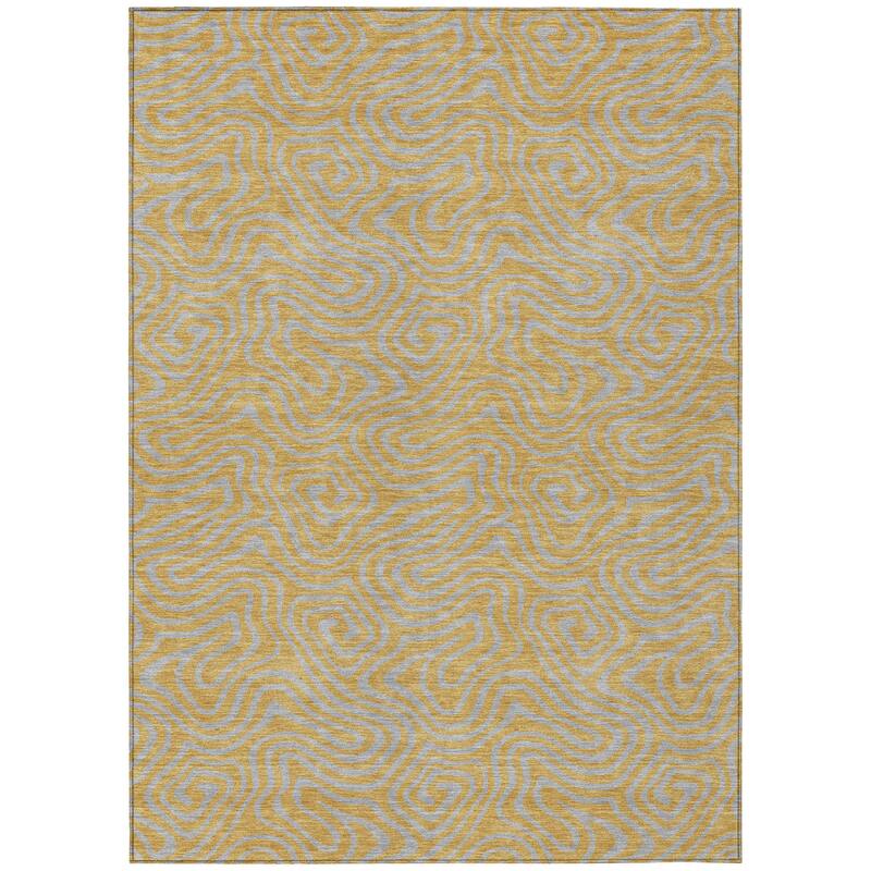 Machine Washable Indoor/ Outdoor Modern Trance Chantille Rug