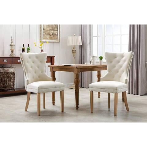Home Beyond Button-tufted Velvet Dining Chairs (Set of 2) - 21.25"W x 38.98"H x 25.59"D