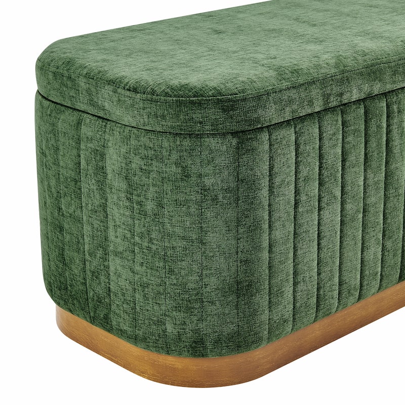 NPD Furniture Clinton Chenille Storage Bench