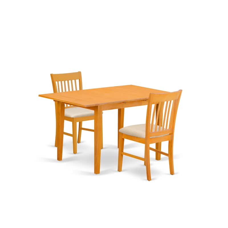 East West Furniture Kitchen Table Set Contains a Rectangle Dining Table and Dining Room Chairs (Chair Seat Type Options)