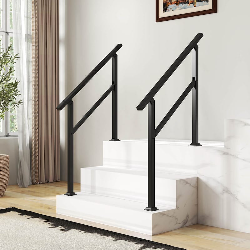 Costway 1/2 PCS Handrail for Outdoor 0-2/0-3 Steps with Flexible Angle