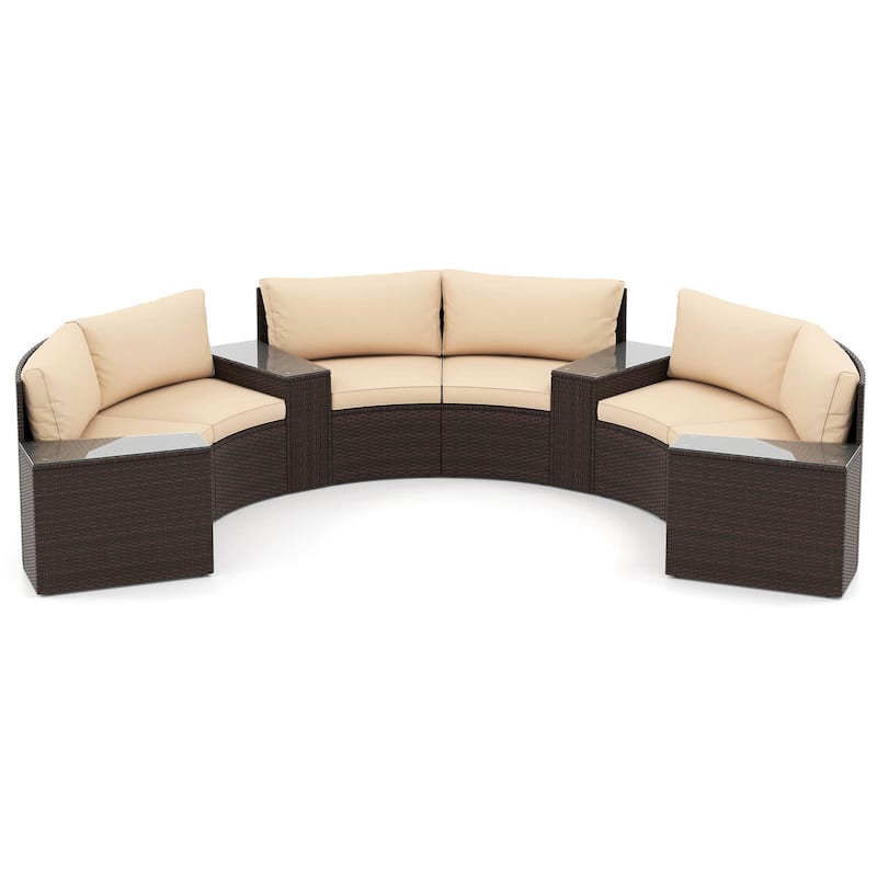 Costway 7 PCS Patio Furniture Set with Tempered Glass Top Side Tables - See Details