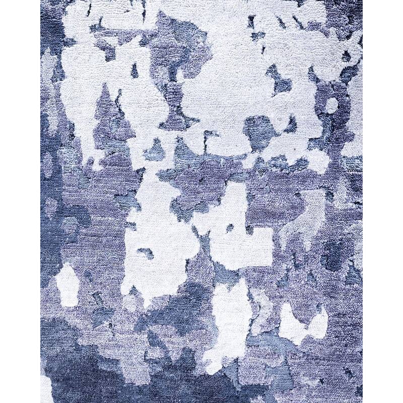 Modern One-of-a-Kind Hand-Knotted Area Rug, Blue - 9' 1" x 12' 2"