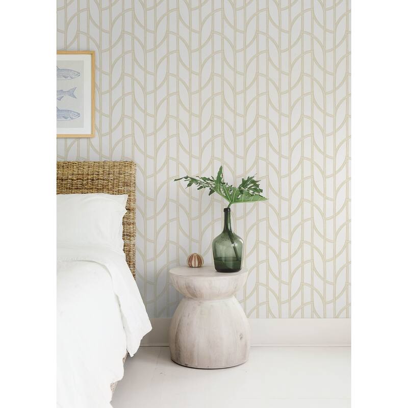 A-Street Prints Salvo Gold Curved Contours Wallpaper