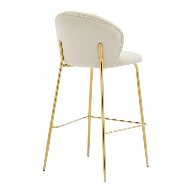 Kira Indoor Upholstered Bar Stool, Fabric With Metal Frame, Set Of 2