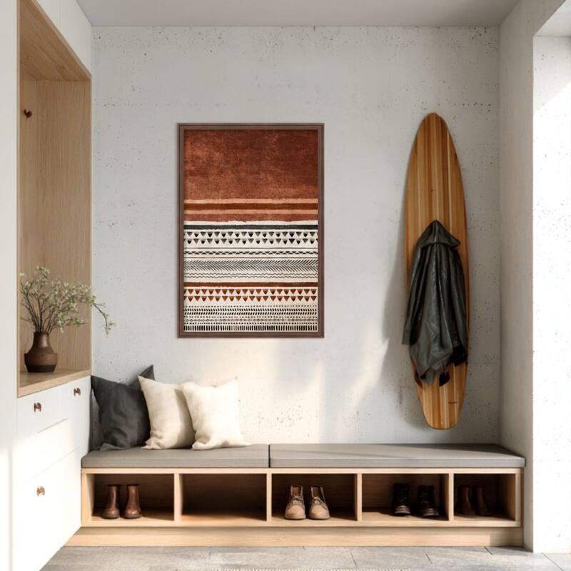 Amanti Art Framed Fabric Pinboard Kilim Kiremit2 by Emel Tunaboylu Printed Bulletin Board