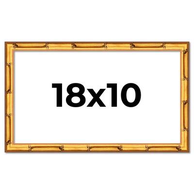 18x10 Frame Gold Bamboo Solid Wood Picture Frame | 1 Inch Moulding