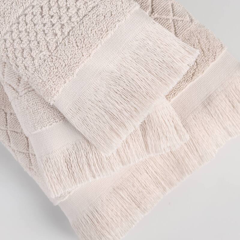 Superior Rolla Cotton Geometric Jacquard Plush Soft Bath Sheet Set of 2