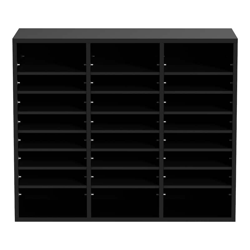 Multi-Purpose Office Literature Organizers with 24 Compartments and Adjustable Shelves Perfect Addition to Any Space - Black