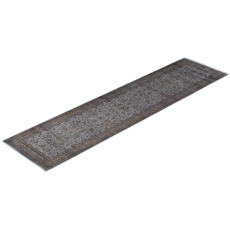 Overdyed One-of-a-Kind Hand-Knotted Area Rug - Gray - 2' 7" x 10' 5"
