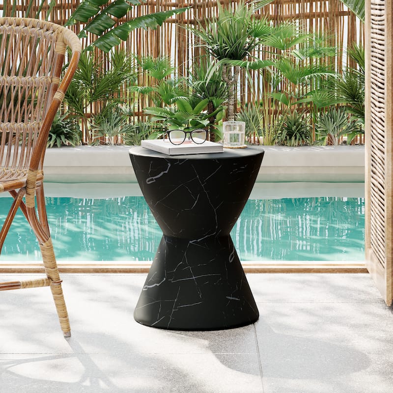 Jonathan MGO Side table by Christopher Knight Home - Black Marble
