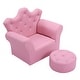 preview thumbnail 2 of 4, Kids Sofa PVC Leather Princess Sofa with Embedded Crystal