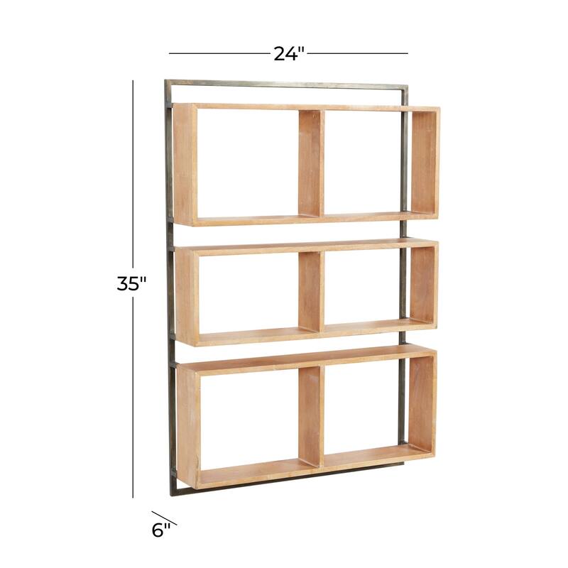 Wood Wall Shelf - Brown - Roche River Decor