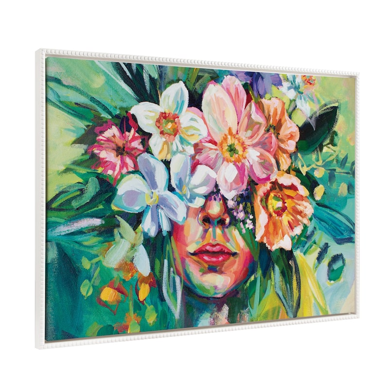 Kate and Laurel Sylvie Beaded Overgrowth Canvas by Rachel Christopoulos - 23x33