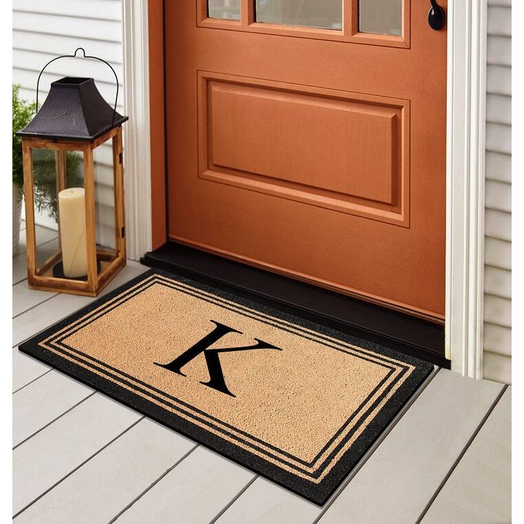 A1HC Natural Coir Monogrammed Heavy Duty PVC Backing Doormat