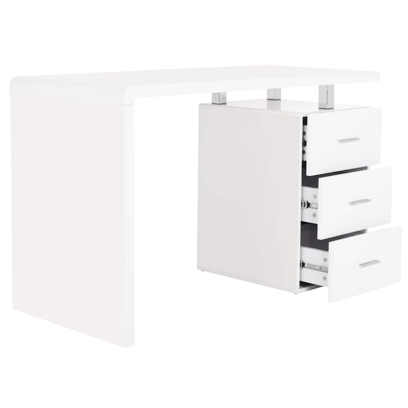 SAFAVIEH Patti White Chrome Desk